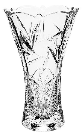 VASO PINWHEEL EM CRISTAL ECOLOGICO D14,5XA24,5CM TRANSPARENTE