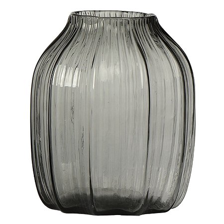 VASO DE VIDRO 20CM CINZA UBATUBA