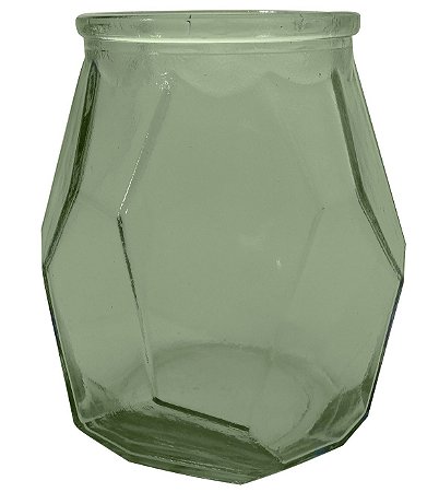VASO DE VIDRO ORIGAMI 19CM VERDE