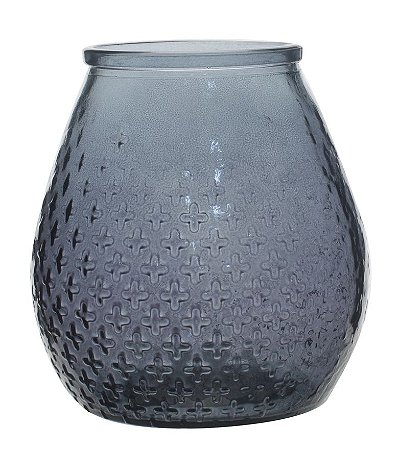 VASO DE VIDRO 19CM AZUL