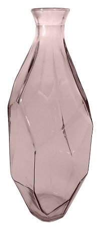 VASO DE VIDRO ORIGAMI 31CM ROSA