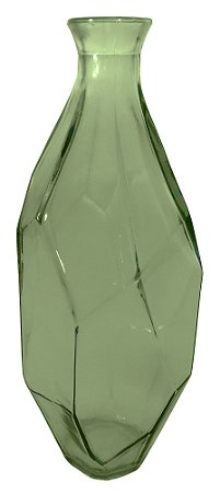 VASO DE VIDRO ORIGAMI 31CM VERDE