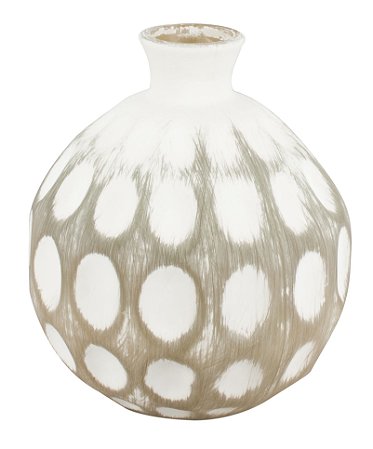 VASO DE VIDRO DUNE 18CM BRANCO MARROM