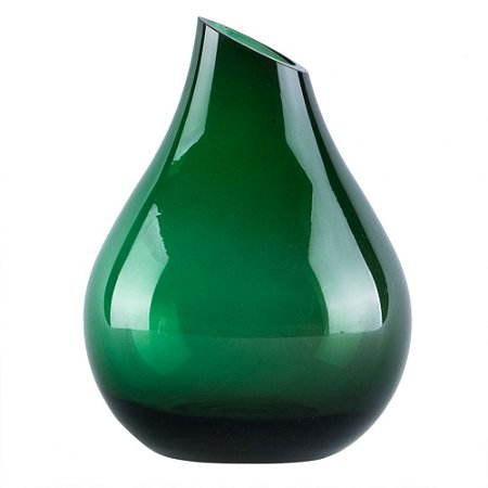 VASO DE VIDRO VERDE 17CM X 12,5CM