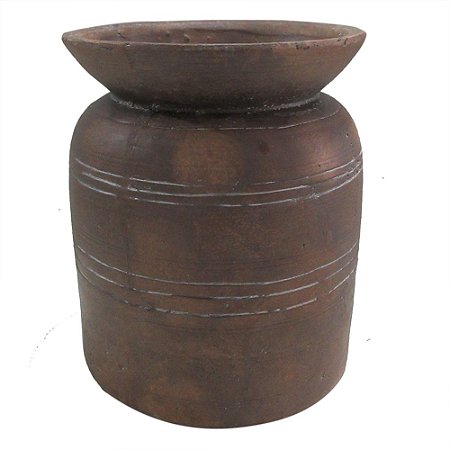 VASO DE CIMENTO MARROM 24,5CM X 24,5CM X 28CM