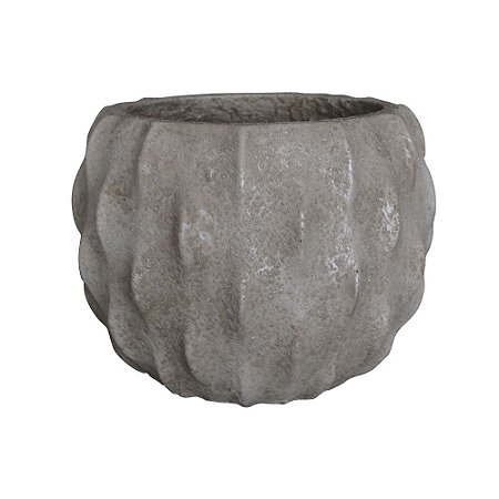 VASO DE CIMENTO COM DESENHOS GEOMETRICOS CINZA