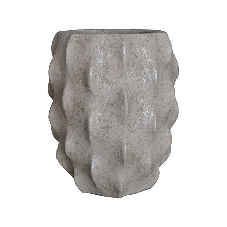 VASO DE CIMENTO COM DESENHOS GEOMETRICOS CINZA