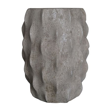 VASO DE CIMENTO COM DESENHOS GEOMETRICOS CINZA