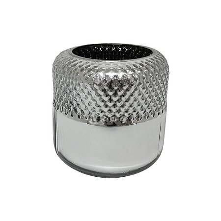 VASO DE VIDRO PRATA