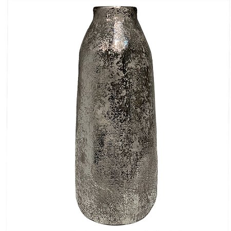 VASO DE CERAMICA PRATA 13,5CM X 13,5CM X 35CM