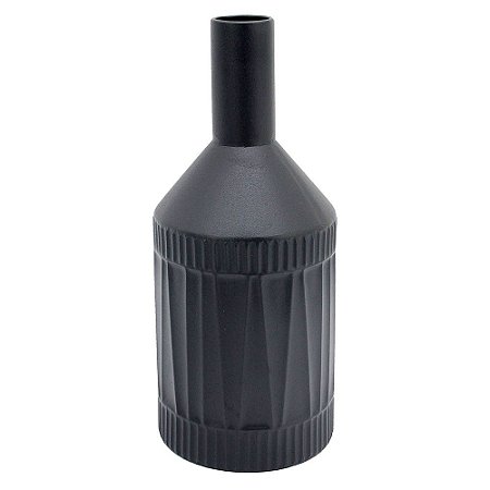 VASO DE METAL PRETO 15CM X 15CM X 36CM