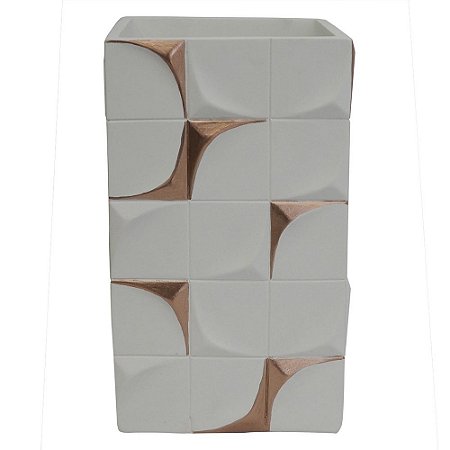 VASO DE RESINA BRANCO 12,5CM X 8,5CM X 20CM