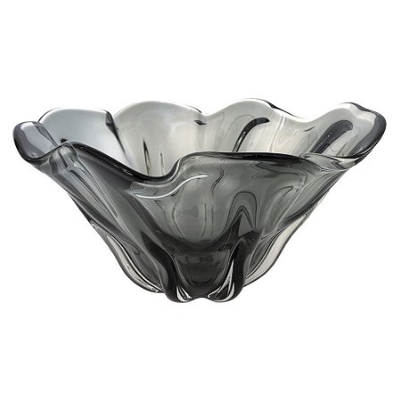 VASO DE VIDRO CINZA - MURANO 31CM X 31CM18CM