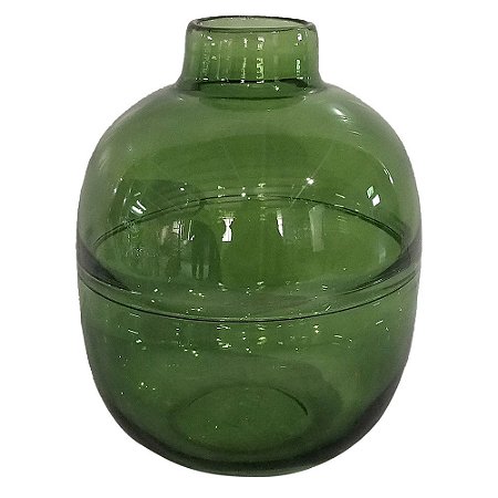VASO DE VIDRO TRANSPARENTE VERDE 20CM X 20CM X 25CM