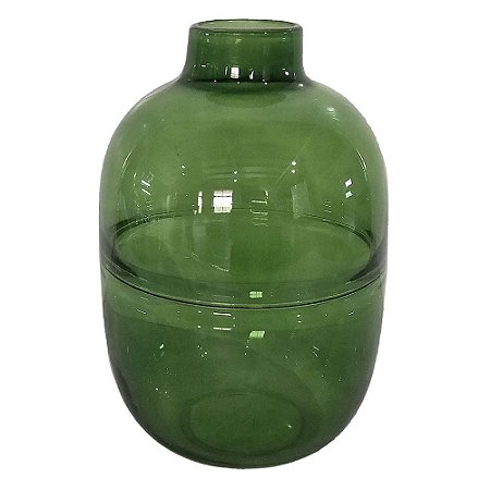 VASO DE VIDRO TRANSPARENTE VERDE 20CM X 20CM X 30CM