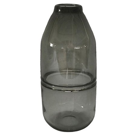 VASO DE VIDRO TRANSPARENTE FUME 13CM X 13CM X 30CM
