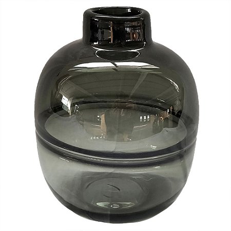 VASO DE VIDRO TRANSPARENTE FUME 20CM X 20CM X 25CM
