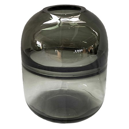 VASO DE VIDRO TRANSPARENTE FUME 13,5CM X 13,5CM X 17CM