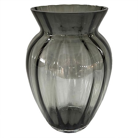 VASO DE VIDRO TRANSPARENTE FUME 17CM X 17CM X 25CM