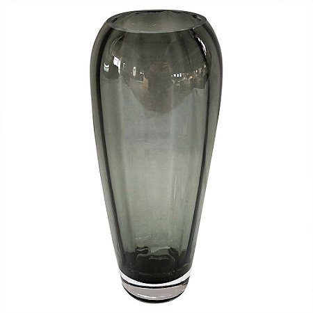 VASO DE VIDRO TRANSPARENTE FUME 10CM X 10CM X 23,7CM