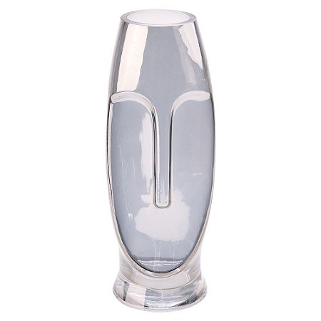 VASO DE VIDRO EM FORMATO DE ROSTO 9CM X 9CM X 24CM