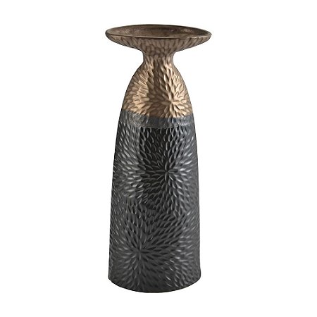 VASO DE CERAMICA PRETO E DOURADO