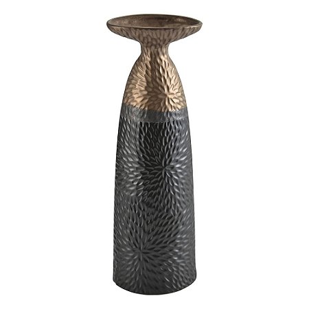 VASO DE CERAMICA PRETO E DOURADO