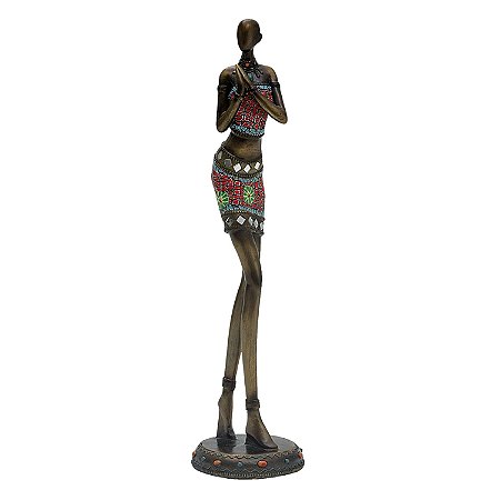 FIGURA DECORATIVA DE RESINA - AFRICANA