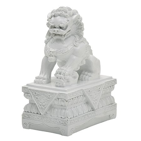 LEAO CHINES DE RESINA BRANCO