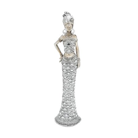 FIGURA DECORATIVA RESINA AFRICANA 8x7x34cm
