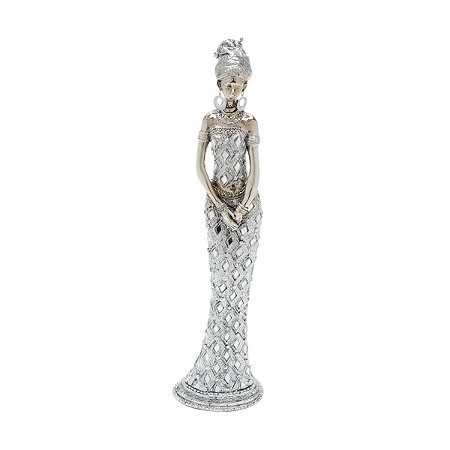 FIGURA DECORATIVA RESINA AFRICANA 8x7x34cm