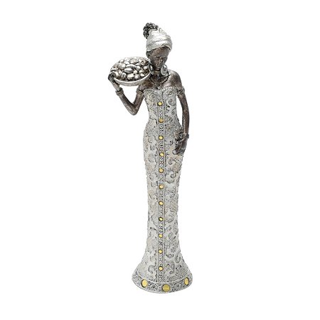 FIGURA DECORATIVA RESINA AFRICANA 10x7x33cm