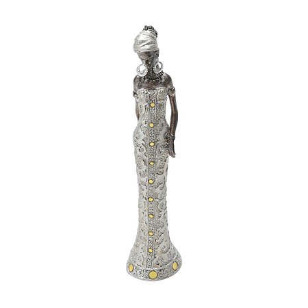 FIGURA DECORATIVA RESINA AFRICANA 7x6x29cm