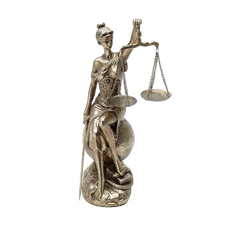 FIGURA DECORATIVA RESINA DAMA JUSTIÇA 17x15x35cm