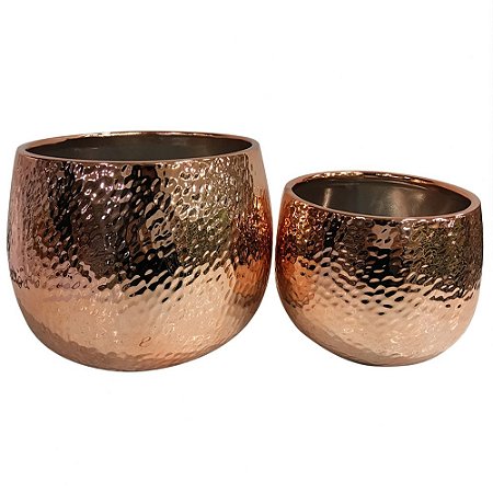 CONJ DE CACHEPOTS ROSE DE CERAMICA