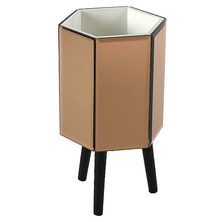 CACHEPOT DE ESPELHO COBRE 12CM X 13.5CM X 25CM