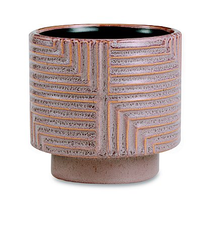 KIT CACHEPOT MARROM EM CERÂMICA - 3 PÇS