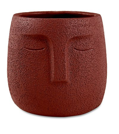 CACHEPOT MARROM EM CIMENTO