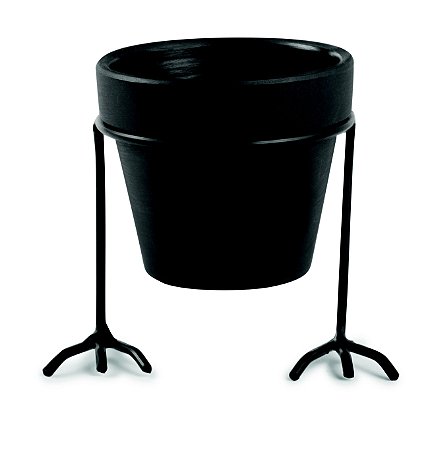 CACHEPOT EM CIMENTO COM SUPORTE EM METAL