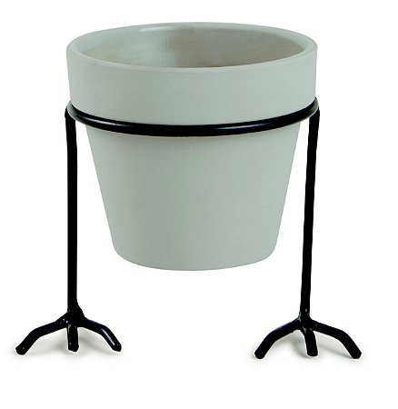 CACHEPOT EM CIMENTO COM SUPORTE EM METAL