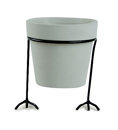 CACHEPOT EM CIMENTO COM SUPORTE EM METAL