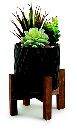 CACHEPOT EM CERAMICA COM SUCULENTA PERMANENTE