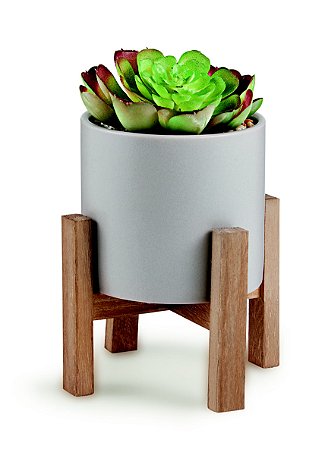CACHEPOT EM CERAMICA COM SUCULENTA PERMANENTE