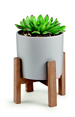 CACHEPOT EM CERAMICA COM SUCULENTA PERMANENTE