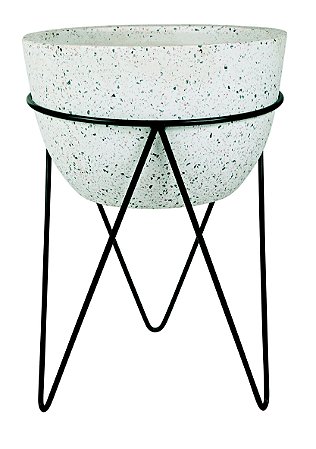 KIT CACHEPOT DE PISO EM CIMEN C SUP EM MET - 2 PCS