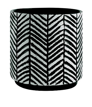 KIT CACHEPOT PRETO EM CERÂMICA - 2 PCS