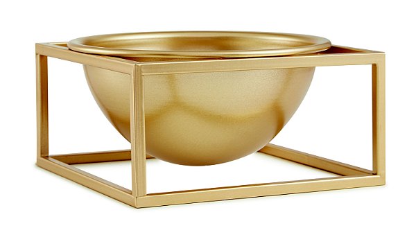 KIT CACHEPOT DOURADO EM METAL COM SUPORTE- 2 PCS