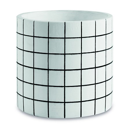 KIT CACHEPOT BRANCO EM CIMENTO - 3 PCS