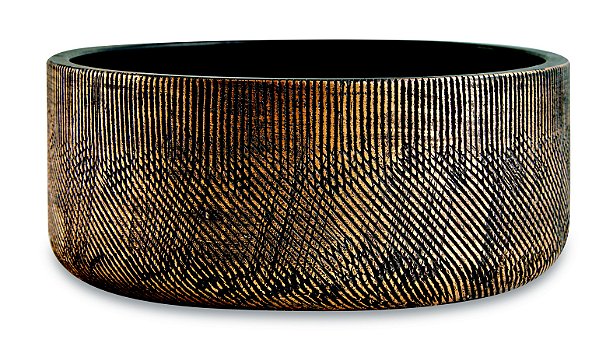 KIT CACHEPOT PRETO E DOURADO EM CIMENTO - 3 PCS