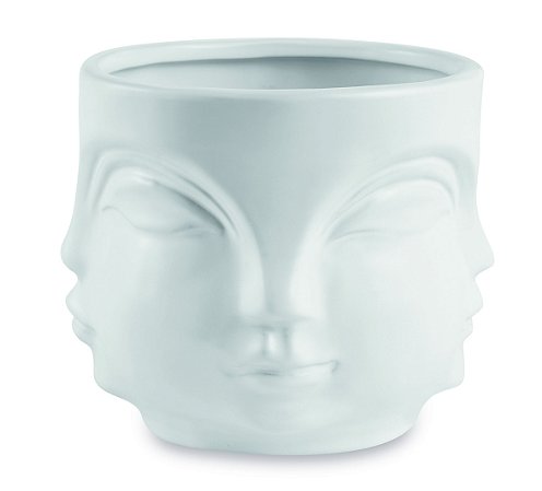 CACHEPOT BRANCO EM CERAMICA